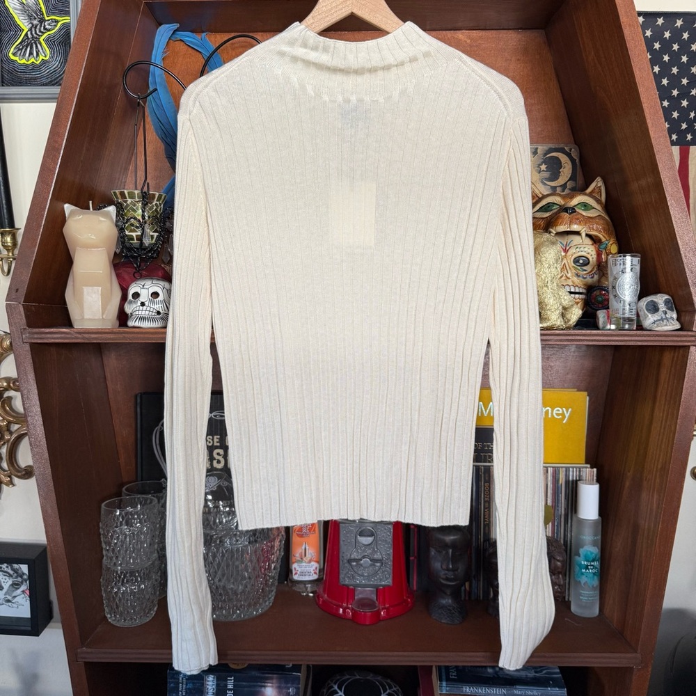Reformation - Cori Rib Funnel Neck Sweater - Almond - Women’s Large - Picture 8 of 10
